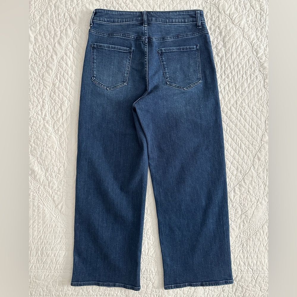 Quince Bella Stretch Patch Pocket Wide Leg Crop Jeans Women’s 30 Midnight Blue - Picture 4 of 12